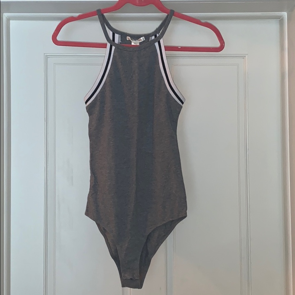 Gray Bodysuit with Stripes